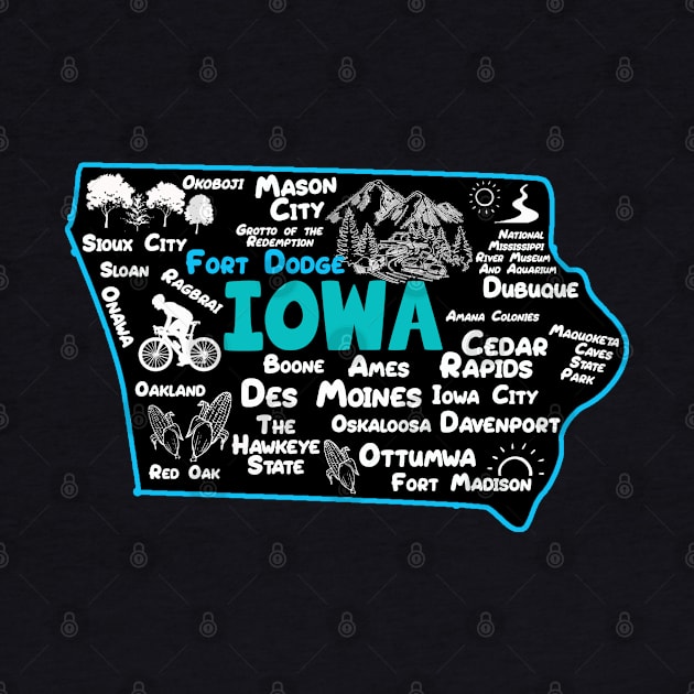 Iowa Fort Dodge Des Moines Cedar Rapids, Sioux City, Mason City, Boone, Ames, Davenport, Ottumwa, Fort Madison by BoogieCreates